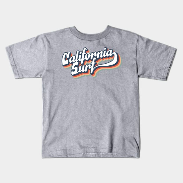 Retro California Surf typography Kids T-Shirt by SSSD